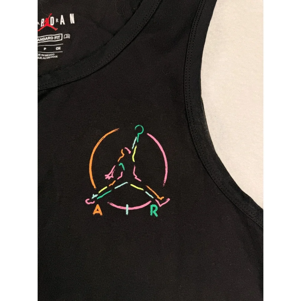 Jordan Mens Jumpman Air Graphic Tank Top Black Neon Logo Small CV3417-010